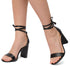 Sandali neri da donna con tacco a blocco 9 cm e laccetto alla caviglia Lora Ferres, Donna, SKU w042000936, Immagine 0